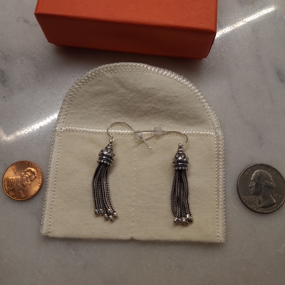 James Avery Retired Sterling Silver Tassel Earrings - Picture 3 of 4